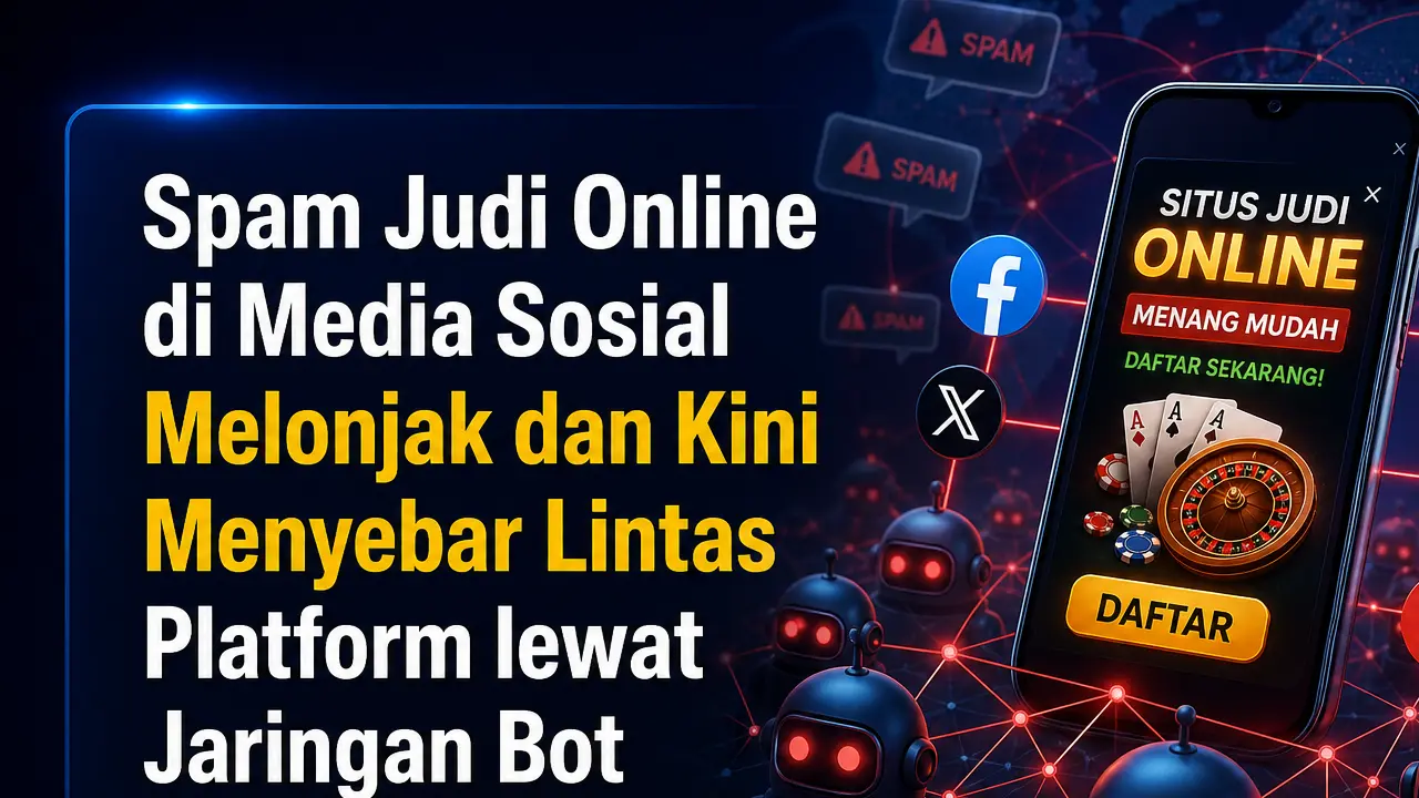 Spam Judi Online di Media Sosial Melonjak dan Kini Menyebar Lintas Platform lewat Jaringan Bot